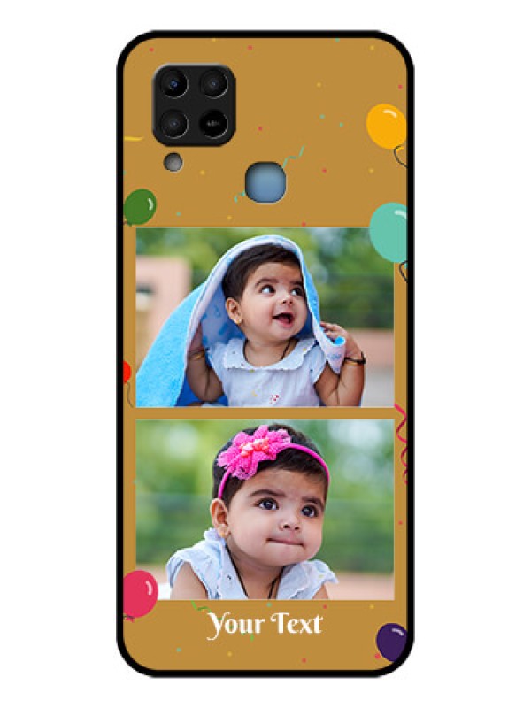 Custom Infinix Hot 10s Personalized Glass Phone Case - Image Holder with Birthday Celebrations Design