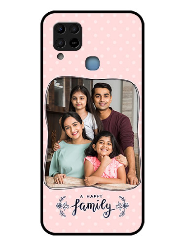 Custom Infinix Hot 10s Custom Glass Phone Case - Family with Dots Design