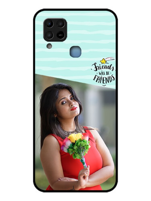 Custom Infinix Hot 10s Custom Glass Phone Case - Friends Picture Icon Design