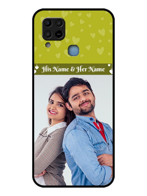 Custom Infinix Hot 10s Custom Glass Phone Case - You & Me Heart Design