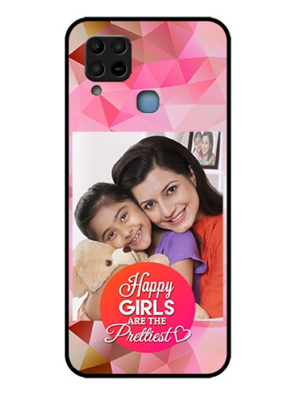 Custom Infinix Hot 10s Photo Printing on Glass Case - Abstract Triangle Design