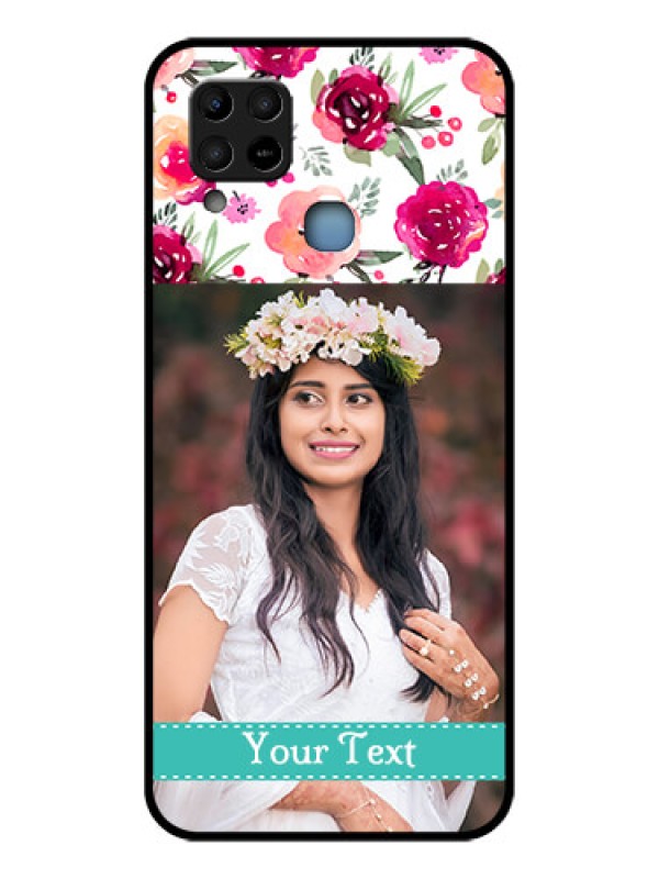 Custom Infinix Hot 10s Custom Glass Phone Case - Watercolor Floral Design