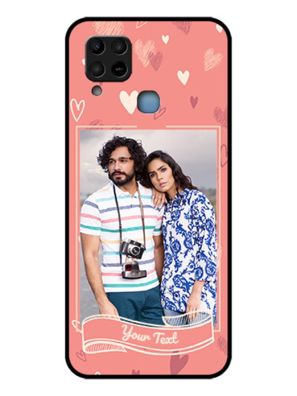 Custom Infinix Hot 10s Custom Glass Phone Case - Love doodle art Design