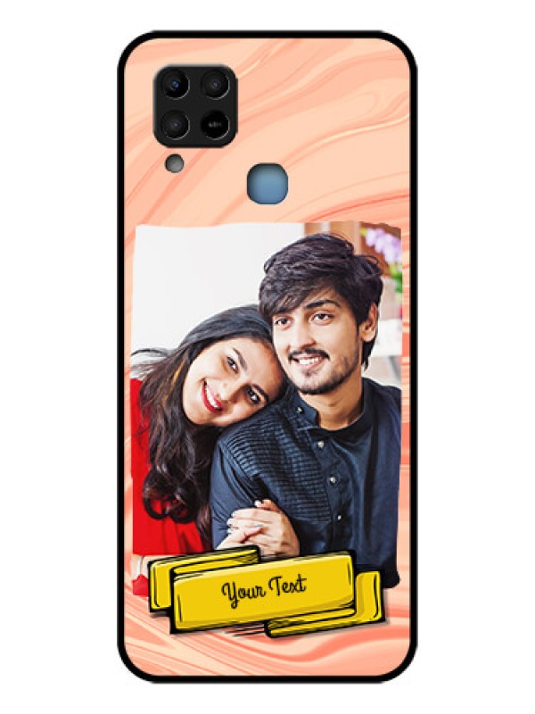 Custom Infinix Hot 10s Personalized Glass Phone Case - Marble Texture Design