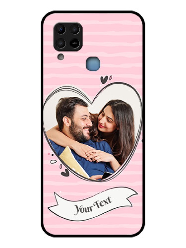 Custom Infinix Hot 10s Custom Glass Phone Case - Vintage Heart Design