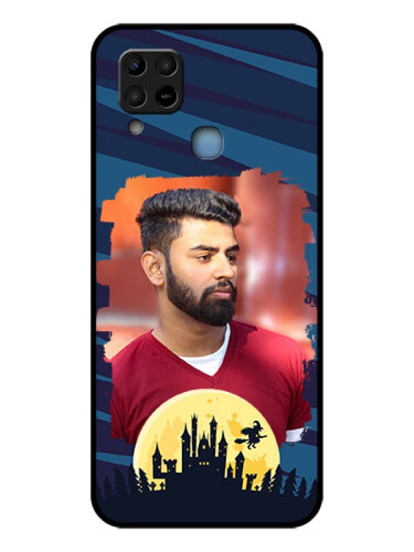 Custom Infinix Hot 10s Photo Printing on Glass Case - Halloween Witch Design