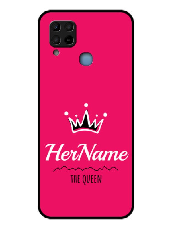 Custom Infinix Hot 10s Glass Phone Case Queen with Name