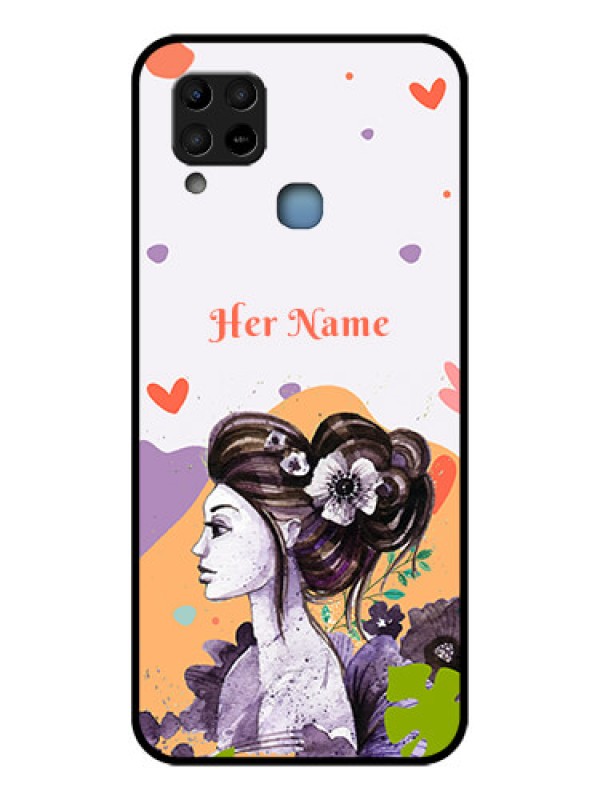 Custom Infinix Hot 10s Personalized Glass Phone Case - Woman And Nature Design