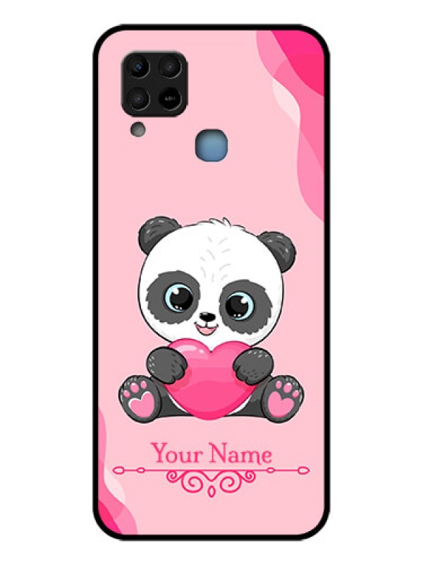 Custom Infinix Hot 10s Custom Glass Mobile Case - Cute Panda Design