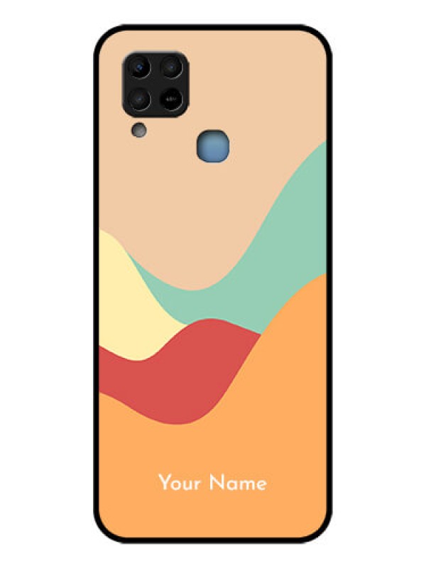 Custom Infinix Hot 10s Personalized Glass Phone Case - Ocean Waves Multi-colour Design