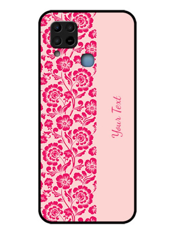 Custom Infinix Hot 10s Custom Glass Phone Case - Attractive Floral Pattern Design