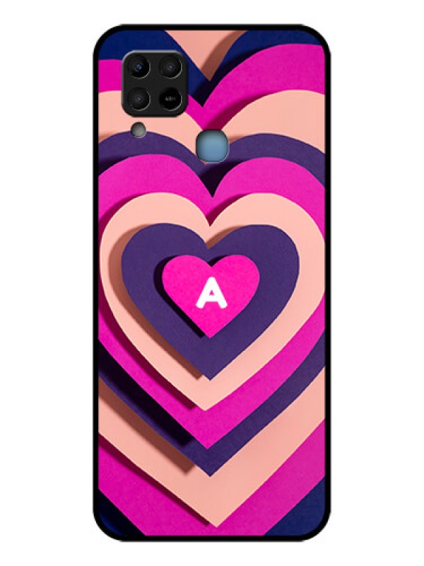 Custom Infinix Hot 10s Custom Glass Mobile Case - Cute Heart Pattern Design