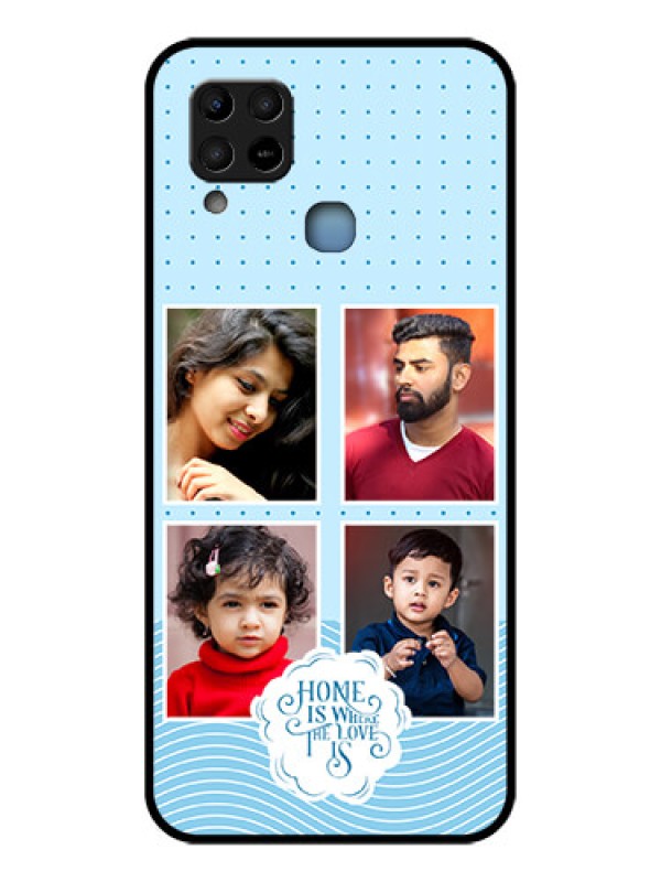 Custom Infinix Hot 10s Custom Glass Phone Case - Cute love quote with 4 pic upload Design