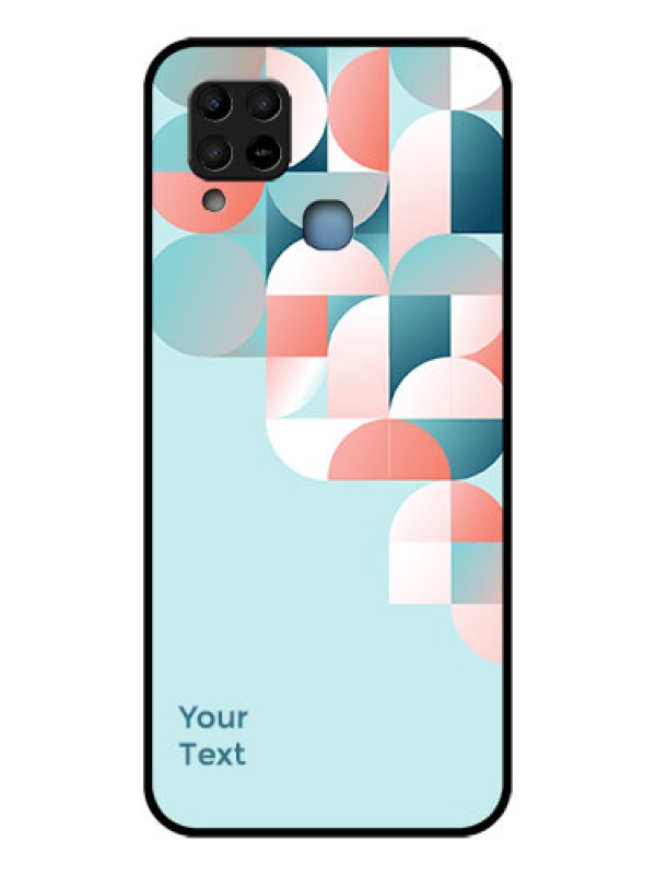 Custom Infinix Hot 10s Custom Glass Phone Case - Stylish Semi-circle Pattern Design