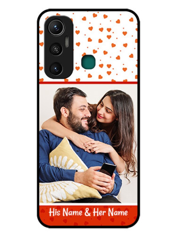 Custom Infinix Hot 11 Custom Glass Phone Case - Orange Love Symbol Design