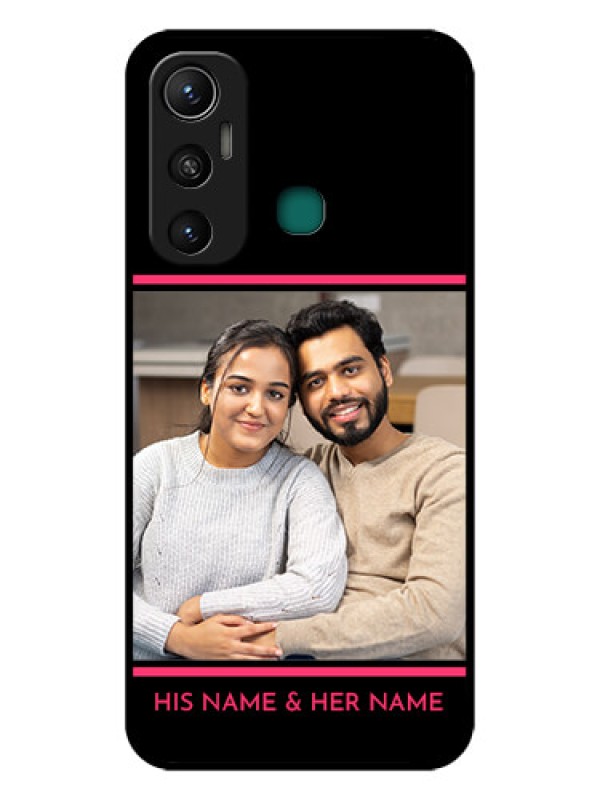 Custom Infinix Hot 11 Custom Glass Mobile Case - with Add Text Design