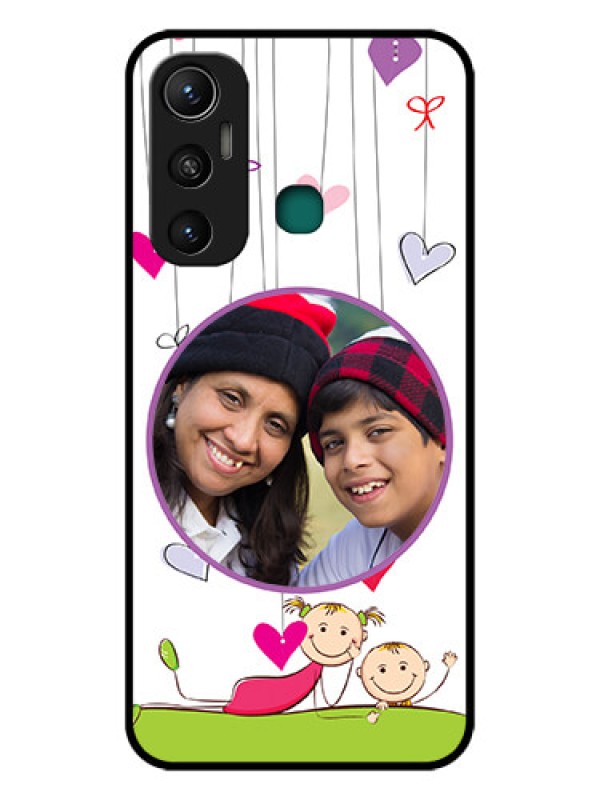 Custom Infinix Hot 11 Photo Printing on Glass Case - Cute Kids Phone Case Design