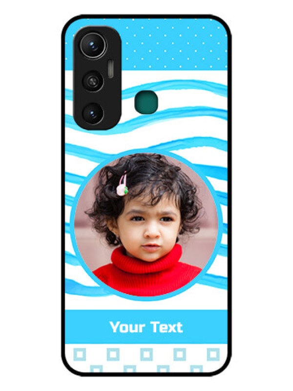Custom Infinix Hot 11 Custom Glass Phone Case - Simple Blue Case Design