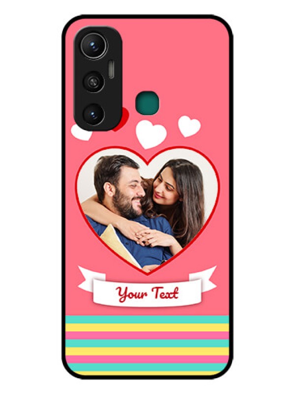 Custom Infinix Hot 11 Photo Printing on Glass Case - Love Doodle Design