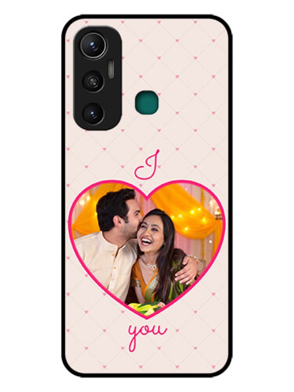 Custom Infinix Hot 11 Custom Glass Mobile Case - Heart Shape Design