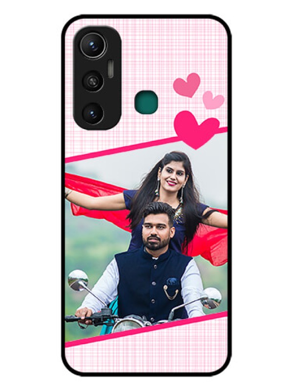 Custom Infinix Hot 11 Custom Glass Phone Case - Love Shape Heart Design