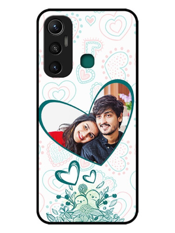 Custom Infinix Hot 11 Photo Printing on Glass Case - Premium Couple Design
