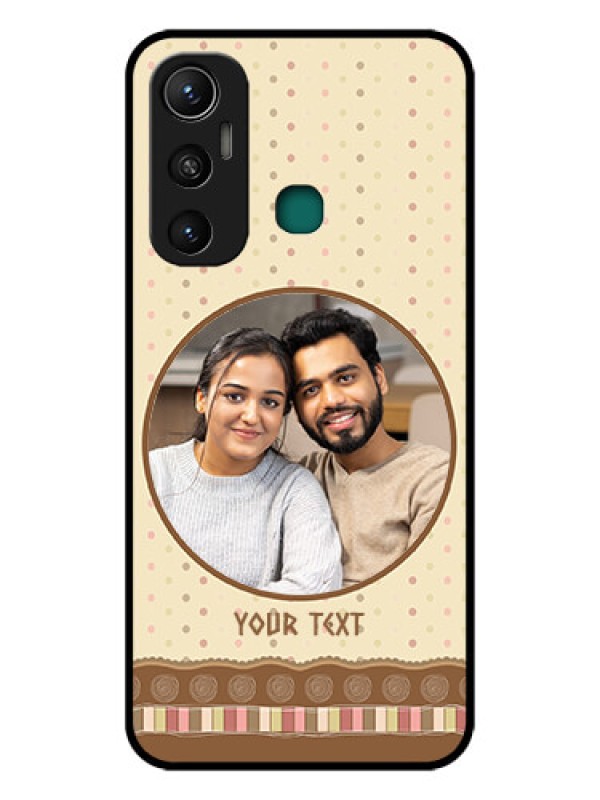 Custom Infinix Hot 11 Custom Glass Mobile Case - Brown Dotted Mobile Case Design