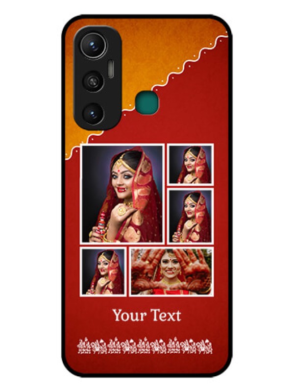 Custom Infinix Hot 11 Personalized Glass Phone Case - Wedding Pic Upload Design