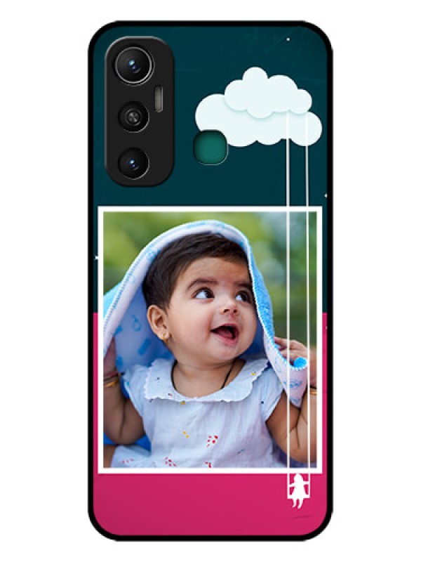 Custom Infinix Hot 11 Custom Glass Phone Case - Cute Girl with Cloud Design
