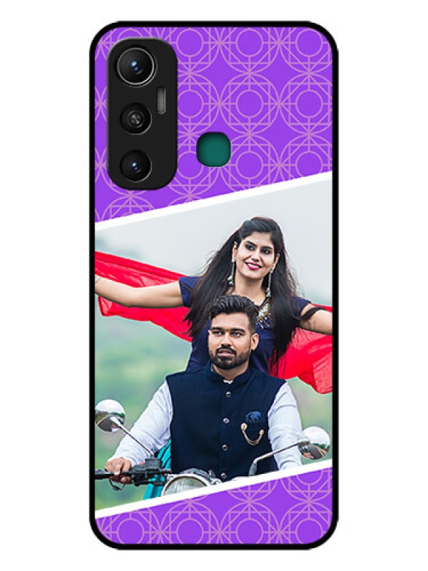 Custom Infinix Hot 11 Custom Glass Phone Case - Violet Pattern Design