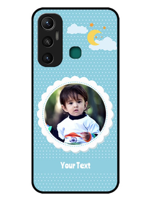 Custom Infinix Hot 11 Personalised Glass Phone Case - Violet Pattern Design