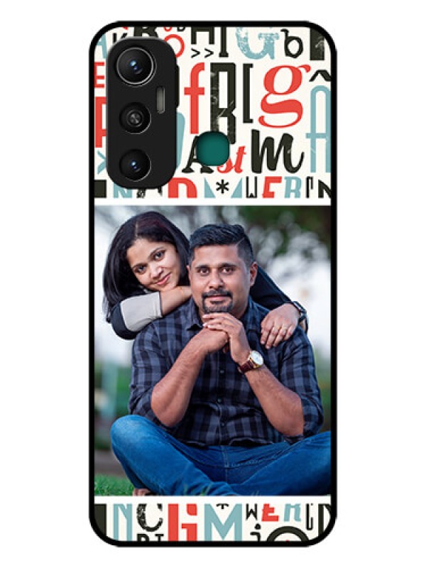 Custom Infinix Hot 11 Personalized Glass Phone Case - Alphabet Design