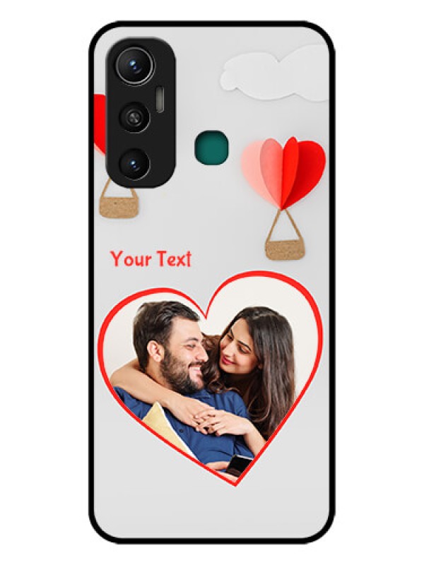 Custom Infinix Hot 11 Custom Glass Mobile Case - Parachute Love Design
