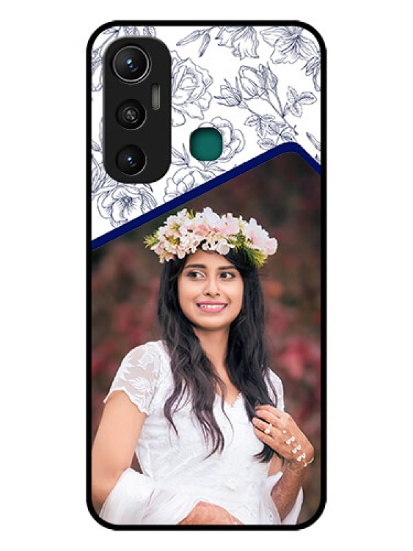 Custom Infinix Hot 11 Personalized Glass Phone Case - Premium Floral Design
