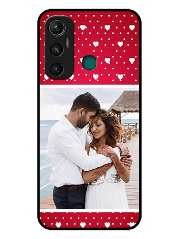 Custom Infinix Hot 11 Photo Printing on Glass Case - Hearts Mobile Case Design