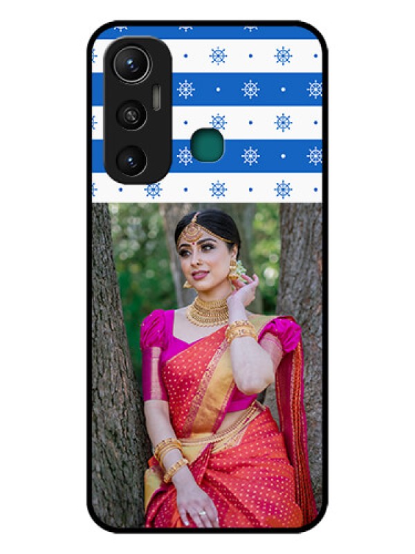 Custom Infinix Hot 11 Photo Printing on Glass Case - Snow Pattern Design
