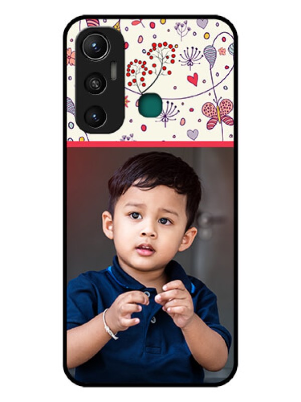 Custom Infinix Hot 11 Custom Glass Mobile Case - Premium Floral Design