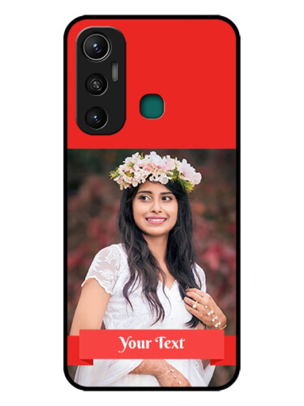 Custom Infinix Hot 11 Custom Glass Phone Case - Simple Red Color Design