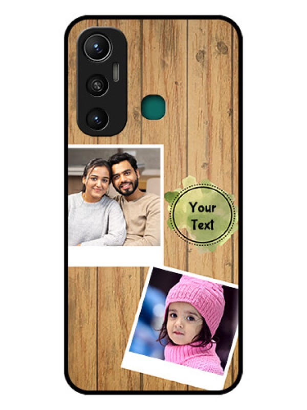 Custom Infinix Hot 11 Custom Glass Phone Case - Wooden Texture Design