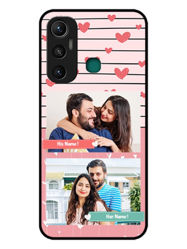 Custom Infinix Hot 11 Custom Glass Mobile Case - Photo with Heart Design