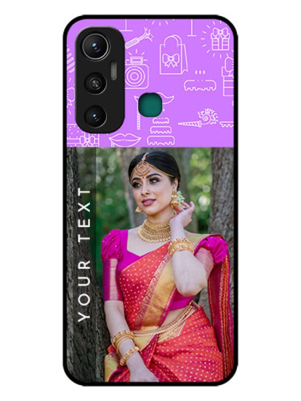 Custom Infinix Hot 11 Custom Glass Mobile Case - Birthday Icons Design