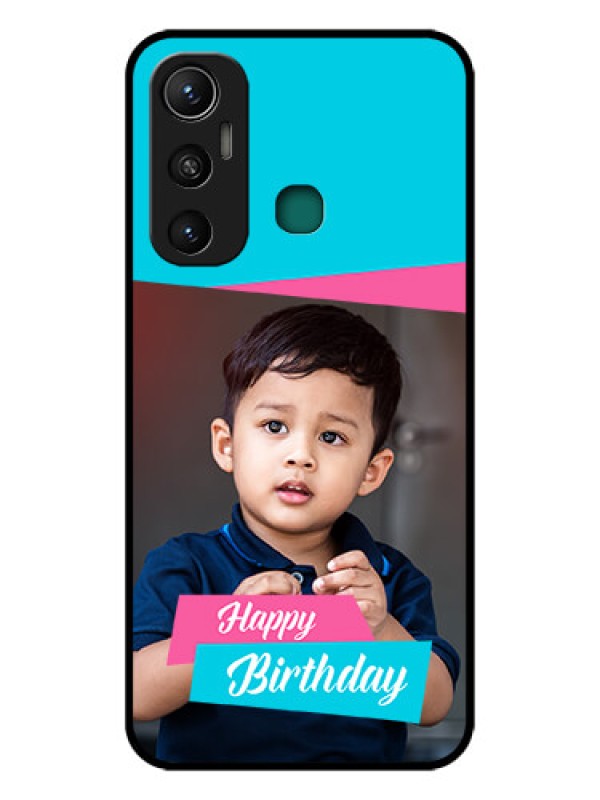 Custom Infinix Hot 11 Personalized Glass Phone Case - Image Holder with 2 Color Design