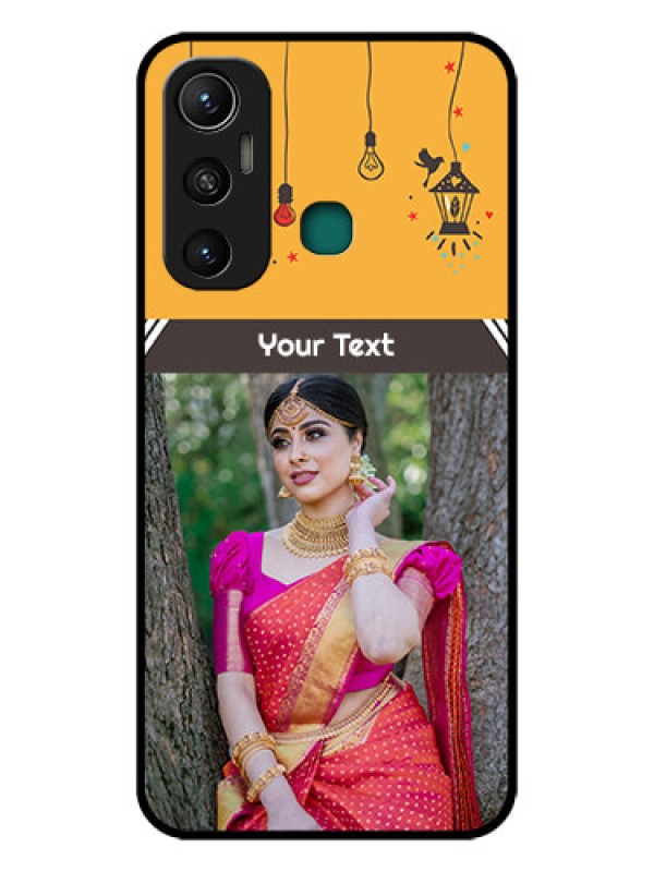 Custom Infinix Hot 11 Custom Glass Mobile Case - with Family Picture and Icons