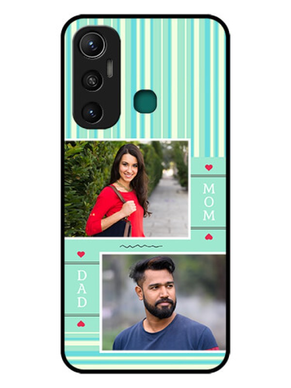 Custom Infinix Hot 11 Custom Glass Phone Case - Mom & Dad Pic Design