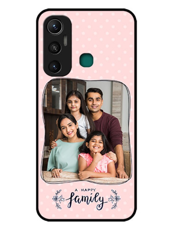 Custom Infinix Hot 11 Custom Glass Phone Case - Family with Dots Design