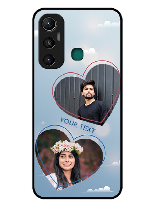 Custom Infinix Hot 11 Custom Glass Mobile Case - Blue Color Couple Design