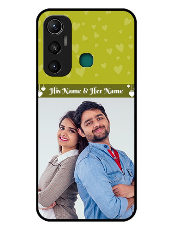 Custom Infinix Hot 11 Custom Glass Phone Case - You & Me Heart Design