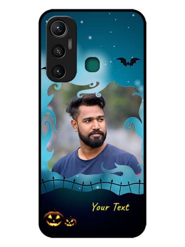 Custom Infinix Hot 11 Custom Glass Phone Case - Halloween frame design