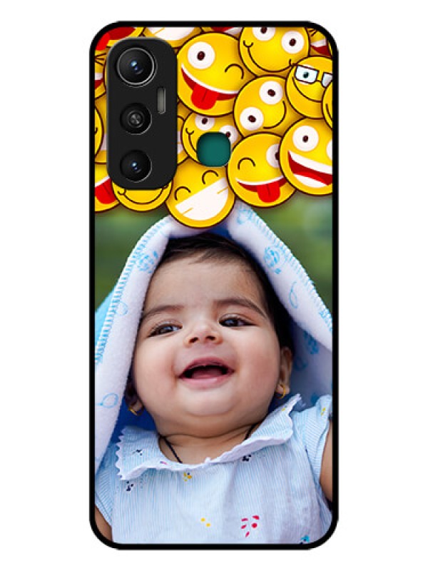 Custom Infinix Hot 11 Custom Glass Mobile Case - with Smiley Emoji Design