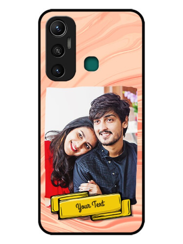 Custom Infinix Hot 11 Personalized Glass Phone Case - Marble Texture Design